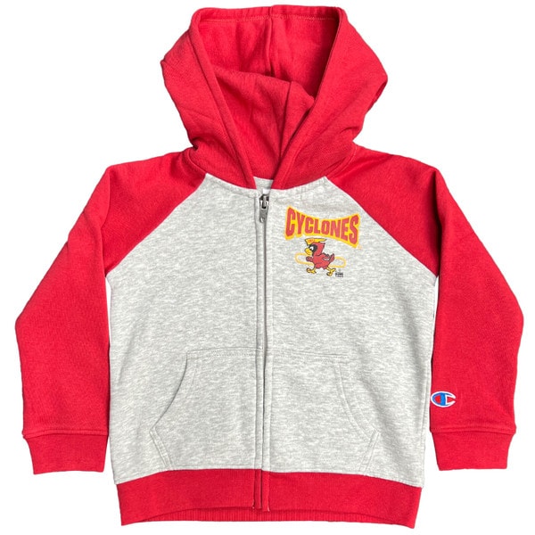 Champion® Toddler Pennant Cy Gray & Cardinal Full-Zip Hoodie